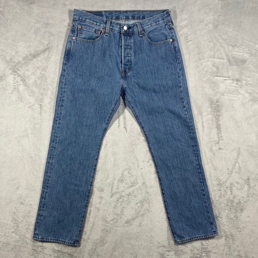 Levi's 501 Original Fit Jeans Mens 32(31)x30(28.5) Blue Medium Wash Button Fly